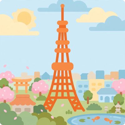东京塔插画